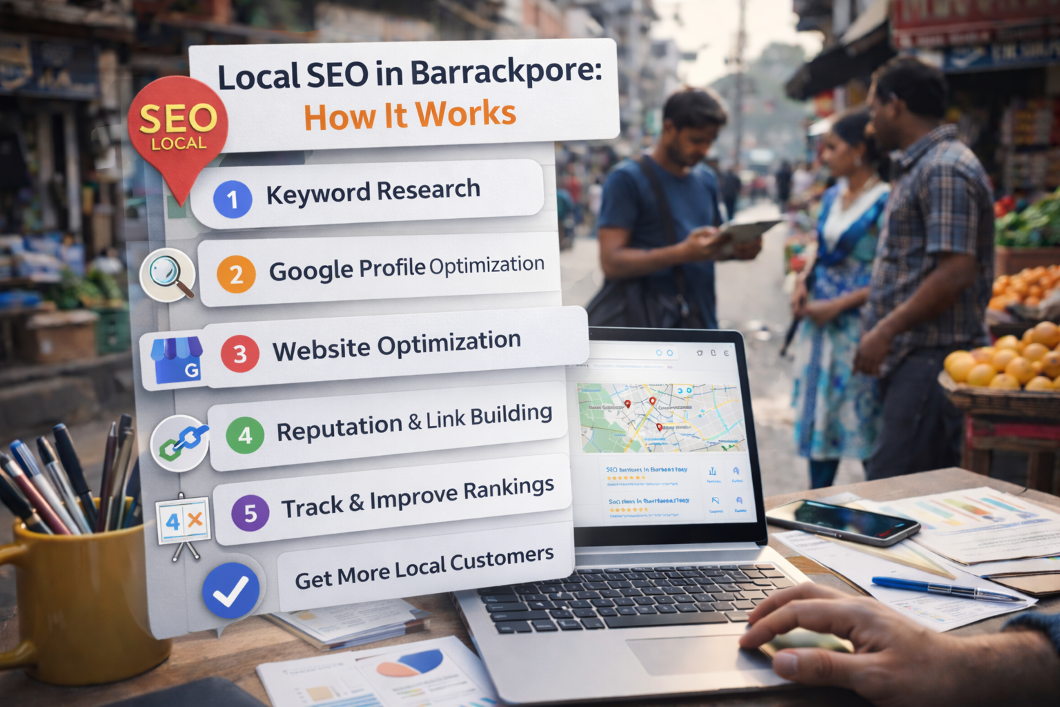 7-Step Local SEO Process in Barrackpore SEO process checklist for improving local search rankings in Barrackpore